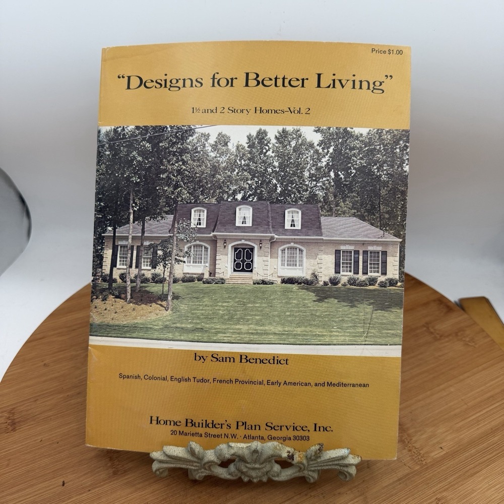 VTG 1960's Home Builder's House Plan Sam Benedict Mediterranean Colonial Tudor